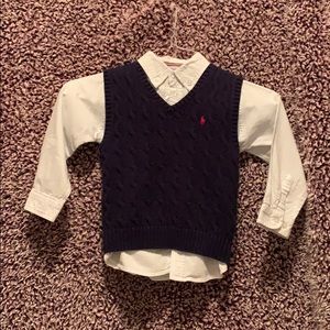 Button up with Polo RL sweater vest